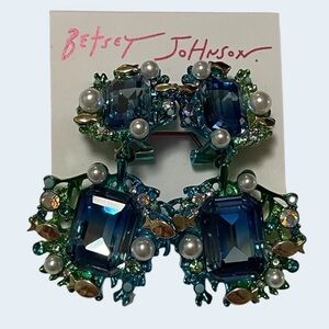 BETSEY JOHNSON Mermaid Jewels Crystal Sea Life Fish-Accented Earrings NEW NWT